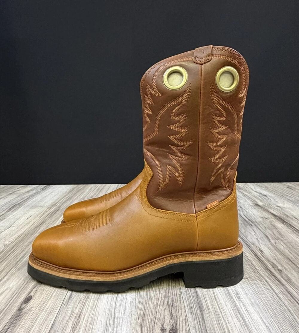 Tecovas The LongHaul Square Comp Toe Work Boots Wheat Maple Mens 11 D M10083 NEW